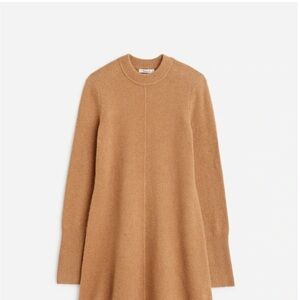 MADEWELL Tan Long Sleeve Sweater Dress
